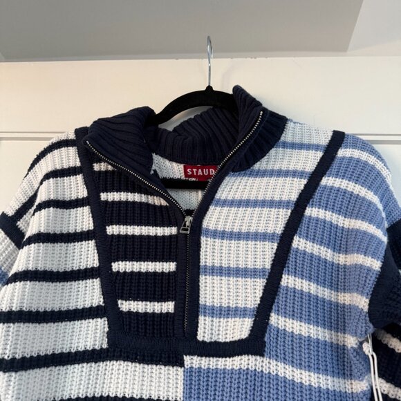 NWT Staud Hampton Mini Sweater Dress Knitted Adriatic Stripe Sz Small - Picture 6 of 8